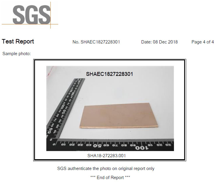 Striscia in rame PCB Cu-ETP T2 test